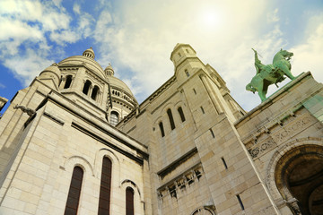 Angle view of Basilica Sacre Coeur, Paris, France