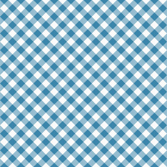 Gingham seamless blue pattern. Tablecloths texture, plaid background. Typography graphics for shirt, clothes. Vector.