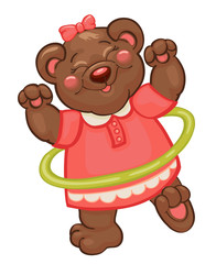 Cute little bear cartoon hand drawn vector illustration. Can be used for baby t-shirt print, fashion print design, kids wear, baby shower celebration greeting and invitation card.