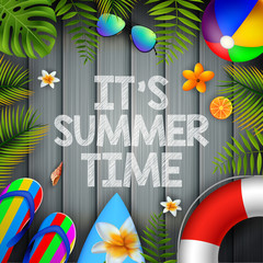 it's summer time background illustration