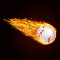 baseball with fire effect illustration