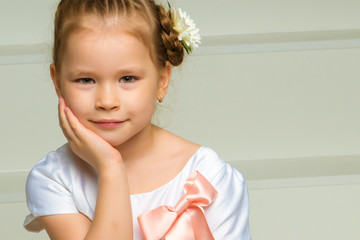 Portrait of a little girl close-up.