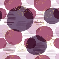 Behang Abstracte geometrische naadloze patroon met cirkels. © Nadia Grapes