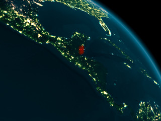 Night view of Belize on Earth