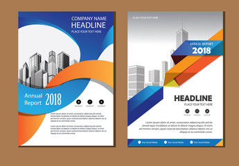 Business abstract vector template. Brochure design, cover modern layout, annual report, poster, flyer in A4 with colorful triangles, geometric shapes for tech, science, market with light background