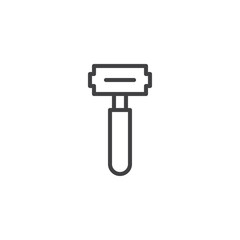 Shaving razor outline icon. linear style sign for mobile concept and web design. Razor blade simple line vector icon. Symbol, logo illustration. Pixel perfect vector graphics
