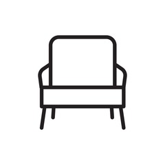 armchair outline vector icon