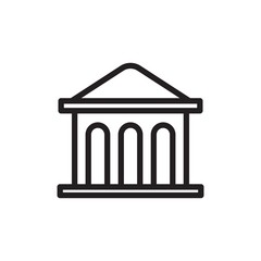 bank outline vector icon