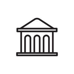 bank outline vector icon