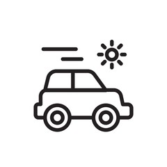 car travel, traveling outline vector icon