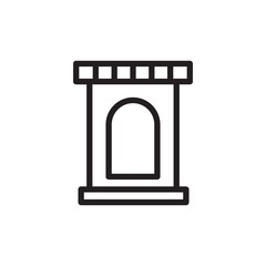 castle door outline vector icon