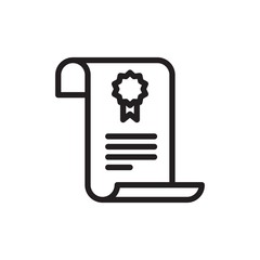 certificate outline vector icon