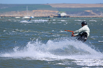 kitesurfer in Portland Harbour