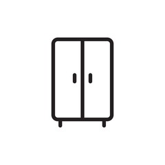 closet, wardrobe outline vector icon