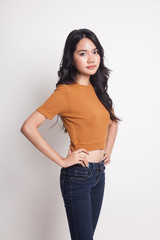 Portrait of beautiful young Asian woman.