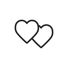 couple heart outline vector icon