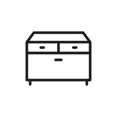 drawer outline vector icon