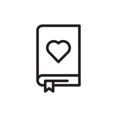 favorite book outline vector icon