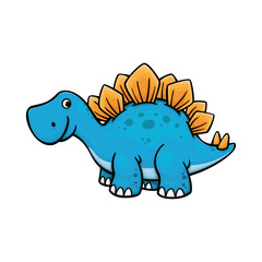 Cute dino, stegosaurus vector illustration © nycth