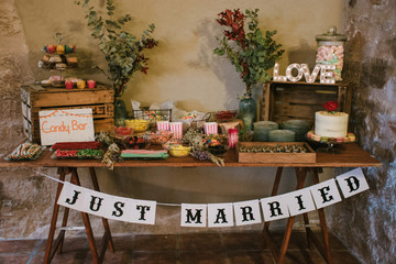 Just Married Candy Bar Table
