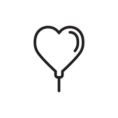 heart balloon outline vector icon