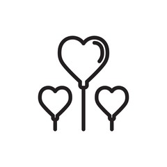 heart balloon outline vector icon