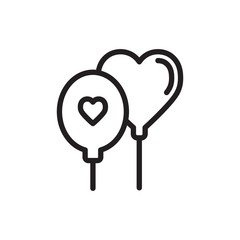 heart balloon outline vector icon