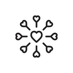 Fototapeta premium hearts outline vector icon