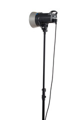Flash studio over white background
