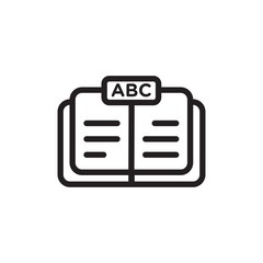 language learning outline vector icon