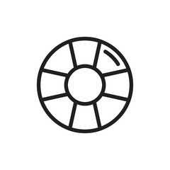 Obraz premium life saver, life saving circle outline vector icon