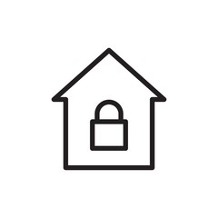 locked house outline vector icon
