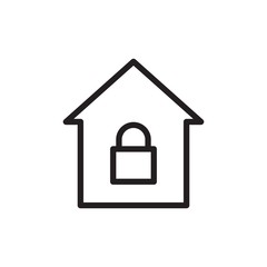locked house outline vector icon