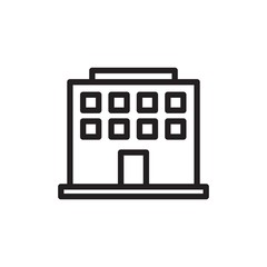 office building outline vector icon