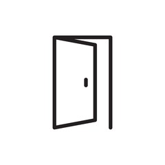 open door, entrance outline vector icon