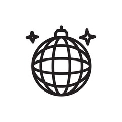 club ball, party ball outline vector icon