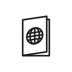passport outline vector icon