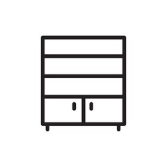 shelf closet outline vector icon