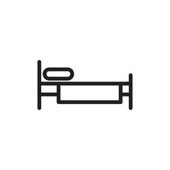 single bed outline vector icon