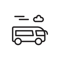 travel bus outline vector icon