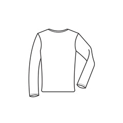 long sleeve t-shirt vector drawing, front and back