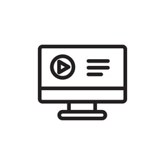 Fototapeta premium video lesson outline vector icon