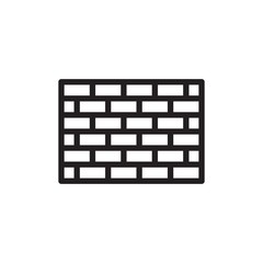 brick wall outline vector icon