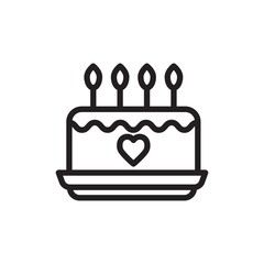 wedding cake outline vector icon