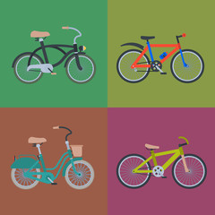 Bike sport bicycles vector transport style old ride vehicle summer transportation illustration hipster romantic travel ride wheel pedal cycle.