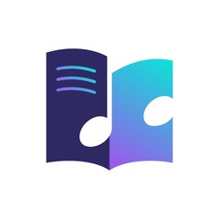 music book note magazine tutorial course logo vector icon