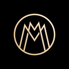 MM lettermark monogram circle round logo vector - obrazy, fototapety, plakaty