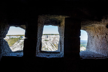 Cave in Chufut-Kale. Medieval city-fortress in the Crimean Mountains, Bakhchysarai
