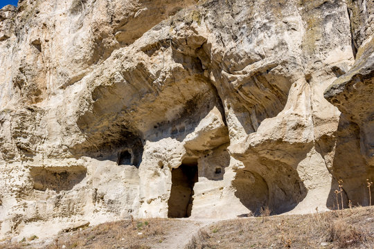 Cave in Chufut-Kale. Medieval city-fortress in the Crimean Mountains, Bakhchysarai
