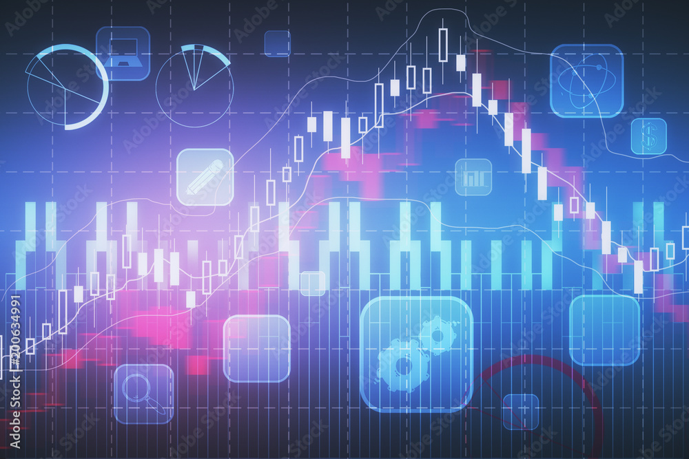 Poster abstract forex chart texture